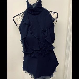 Lauren by Ralph Lauren black silk blouse